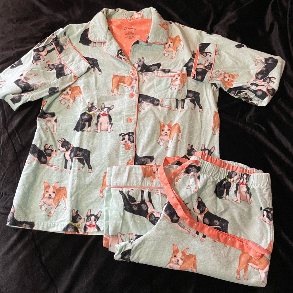 Nick & Nora Dogs Flannel Pajama Set Size M